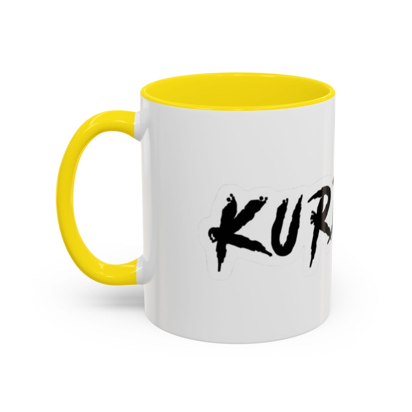 Kurdish Script Accent Coffee Mug — Bold Brushstroke Typography