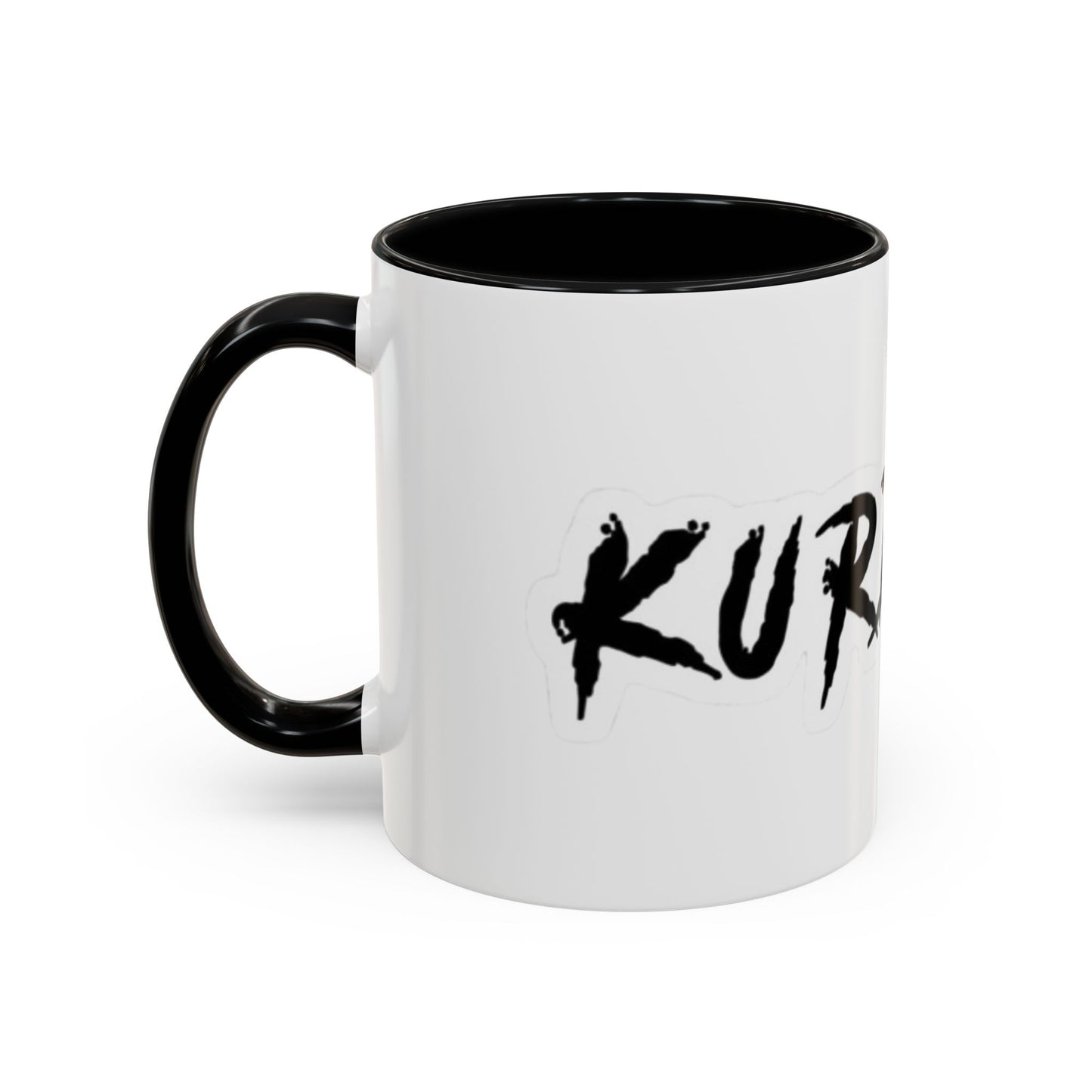 Kurdish Script Accent Coffee Mug — Bold Brushstroke Typography