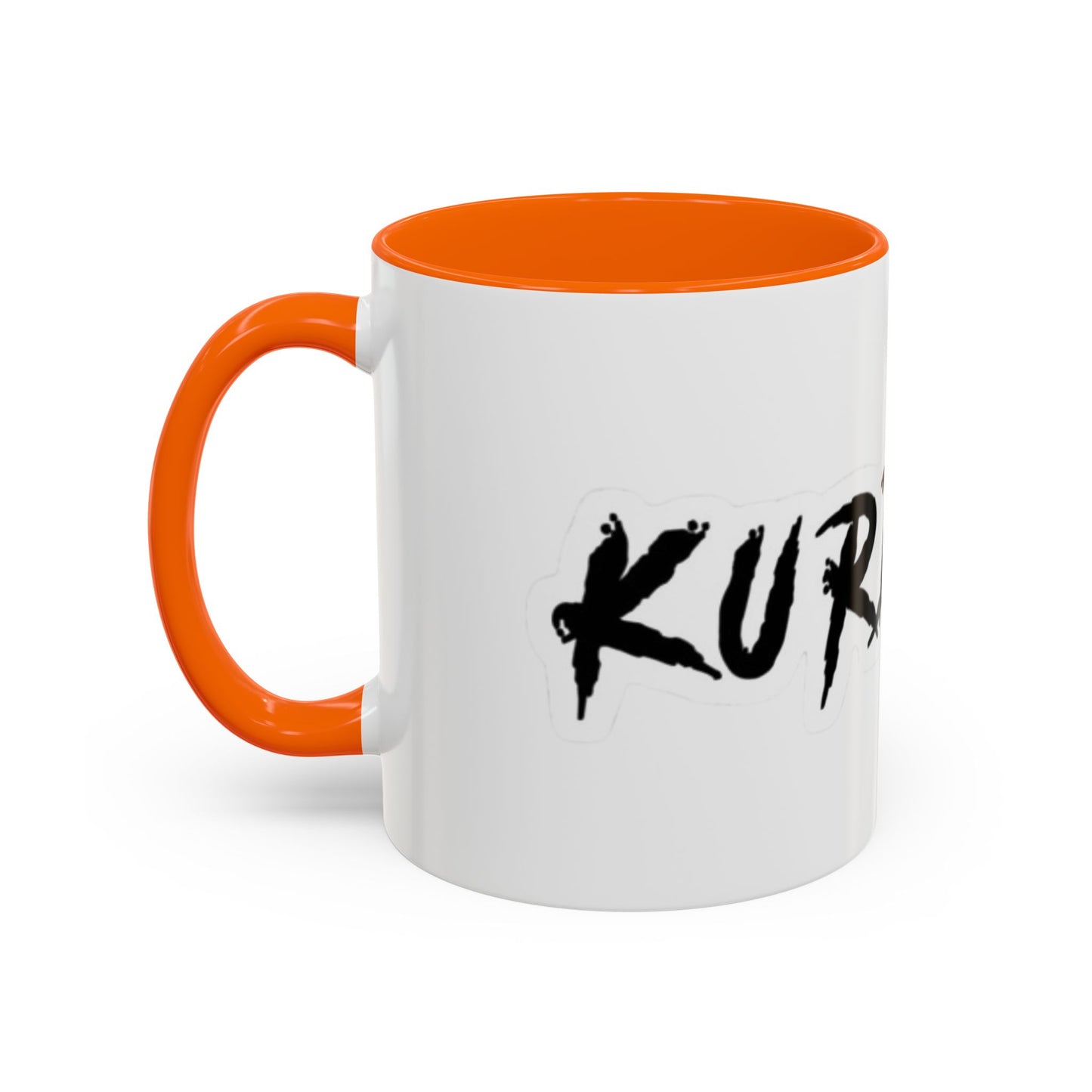 Kurdish Script Accent Coffee Mug — Bold Brushstroke Typography