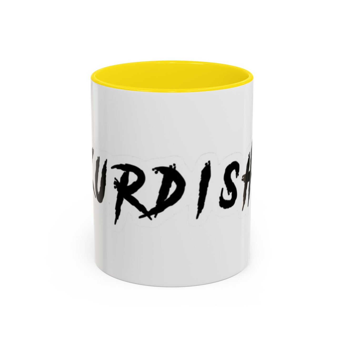 Kurdish Script Accent Coffee Mug — Bold Brushstroke Typography