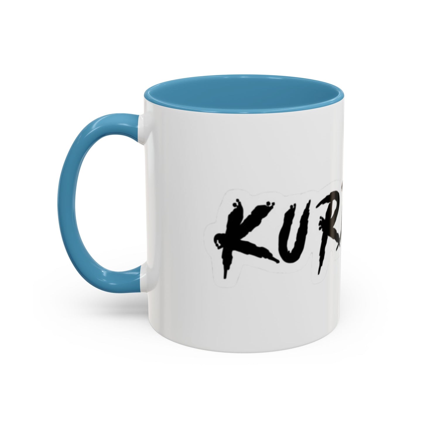 Kurdish Script Accent Coffee Mug — Bold Brushstroke Typography
