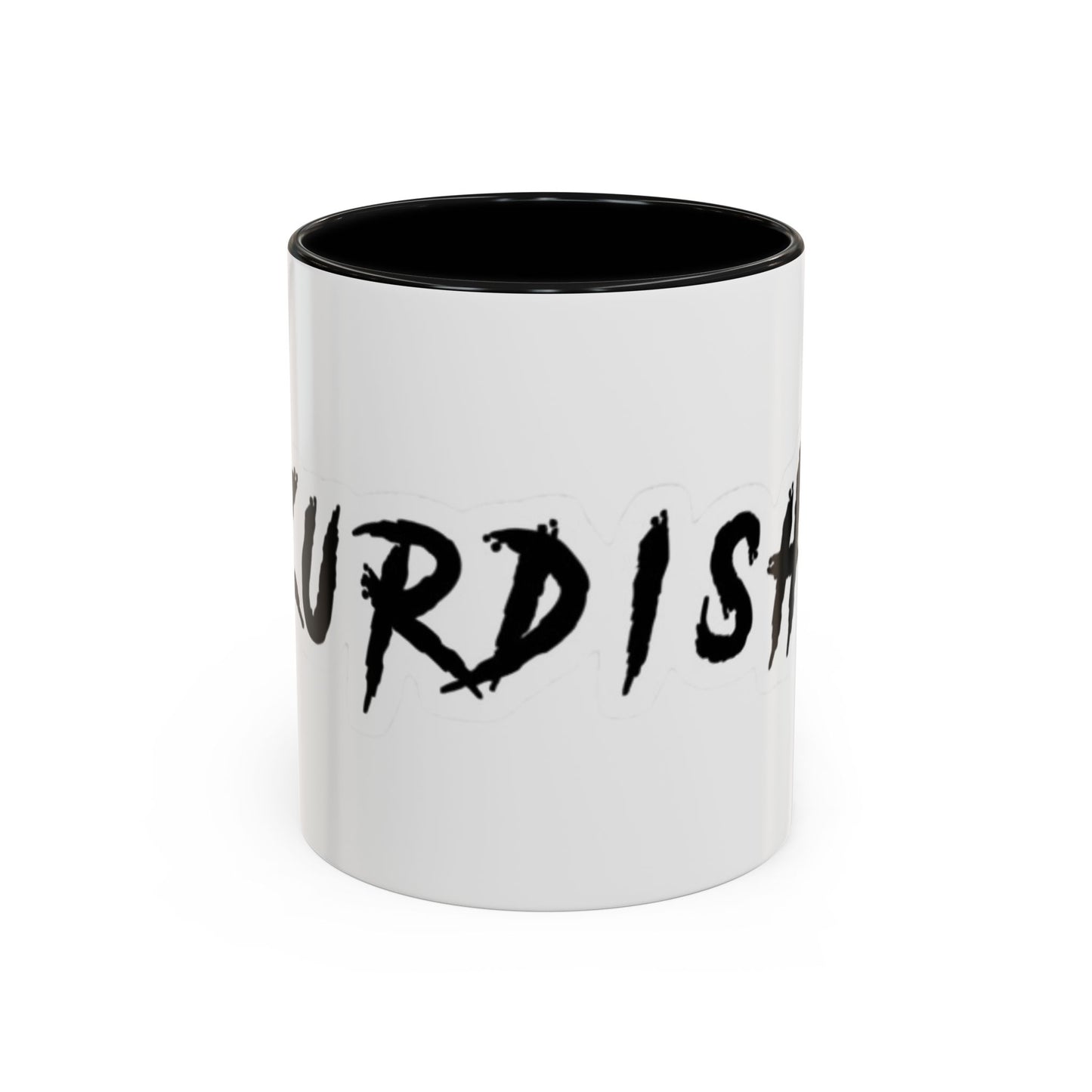 Kurdish Script Accent Coffee Mug — Bold Brushstroke Typography