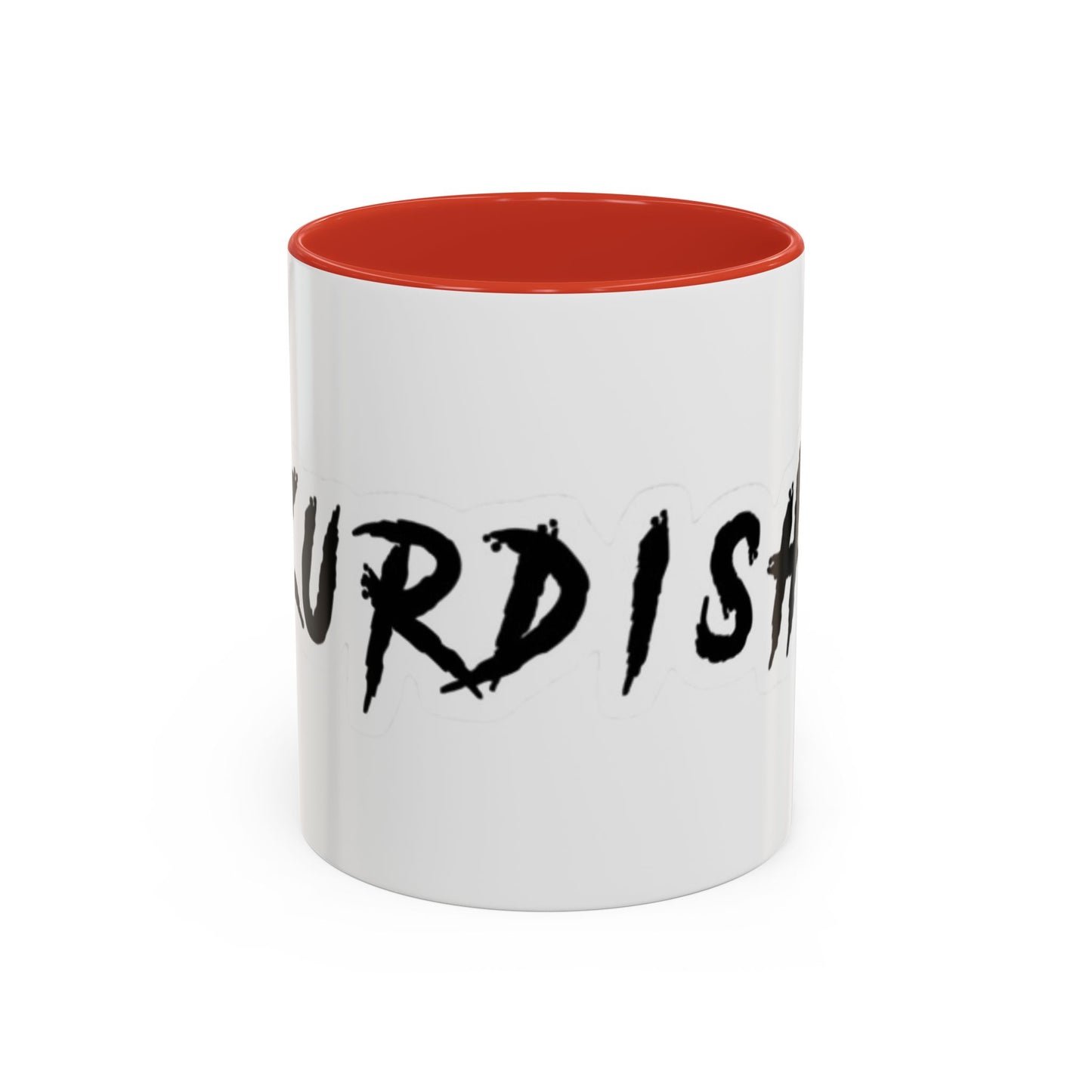 Kurdish Script Accent Coffee Mug — Bold Brushstroke Typography