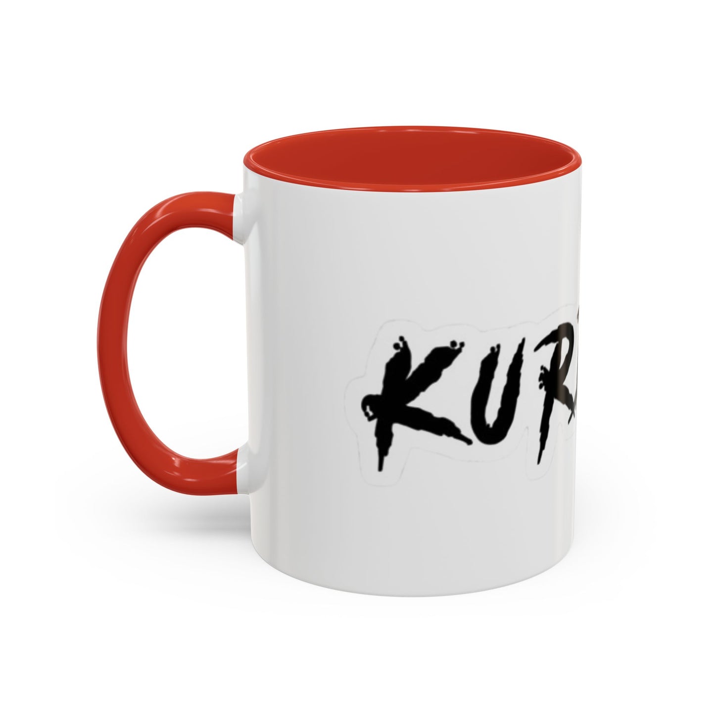 Kurdish Script Accent Coffee Mug — Bold Brushstroke Typography