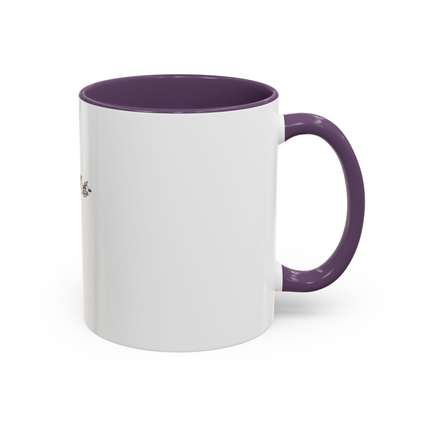 Floral Cross Accent Coffee Mug — Daisy Cross Religious Gift