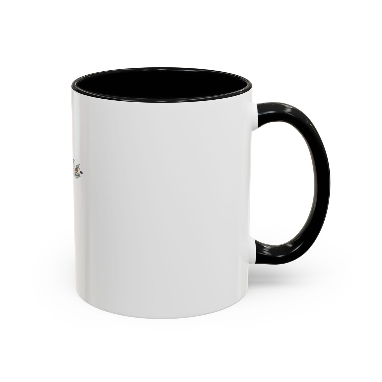 Floral Cross Accent Coffee Mug — Daisy Cross Religious Gift