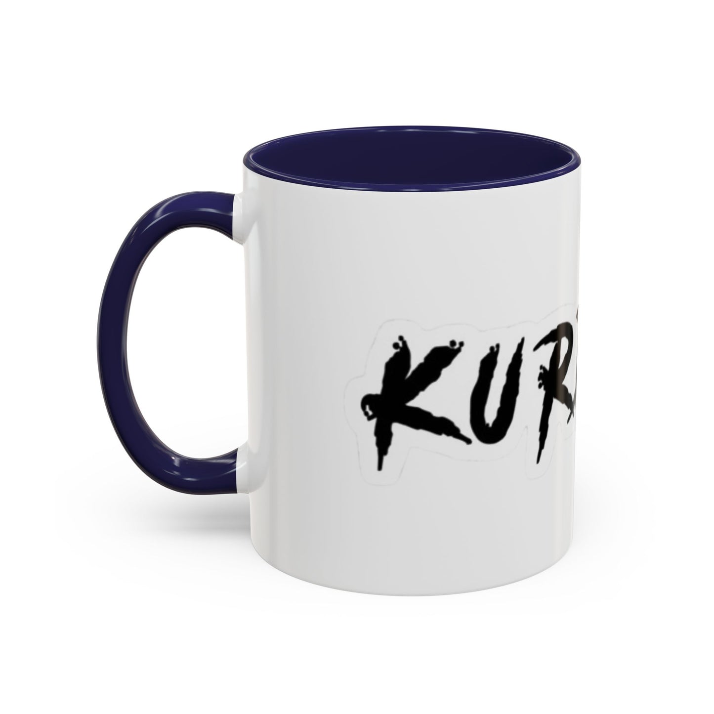 Kurdish Script Accent Coffee Mug — Bold Brushstroke Typography
